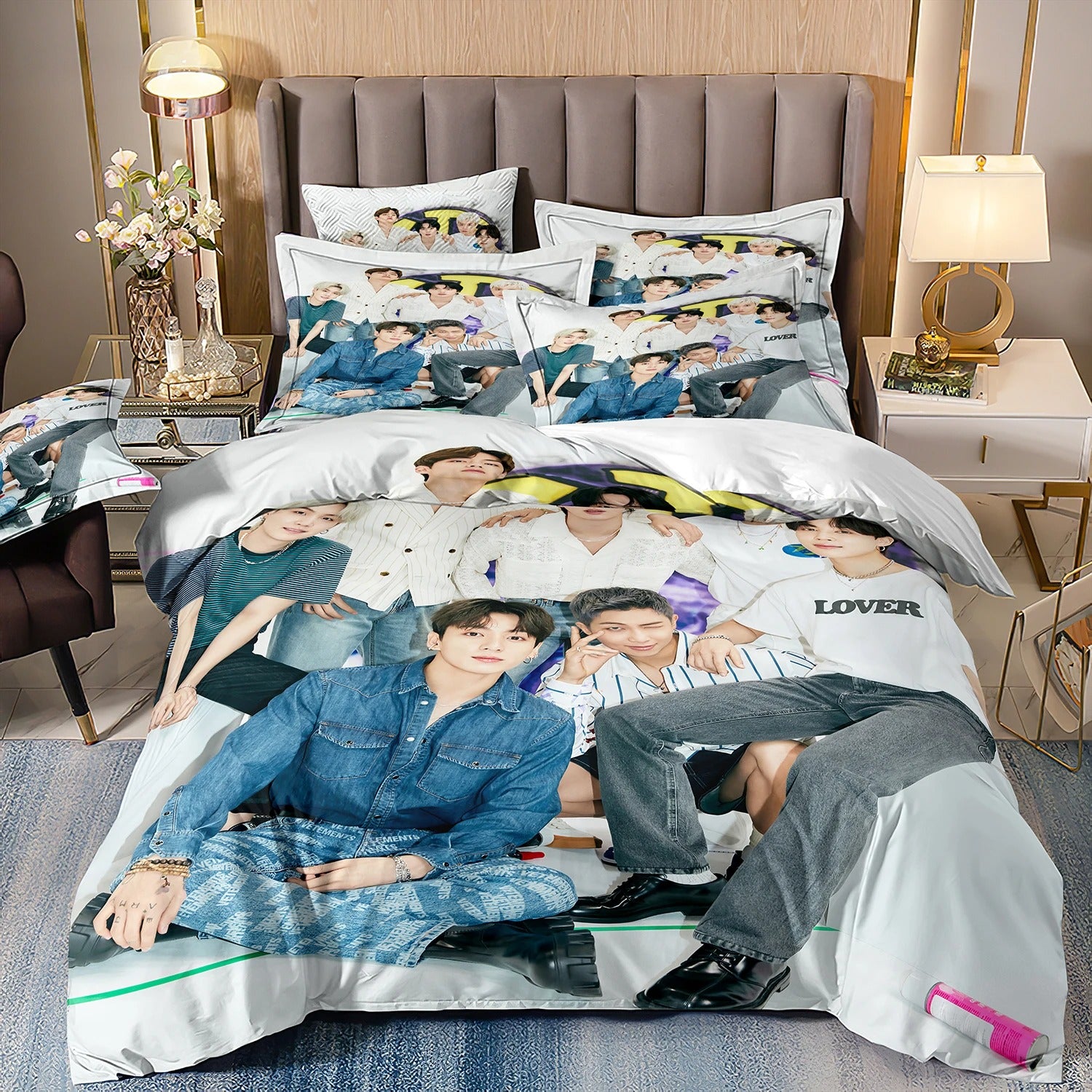 Housse De Coussin Carré Personnalisable BTS - Blanc - CREACAT - DIY K-pop