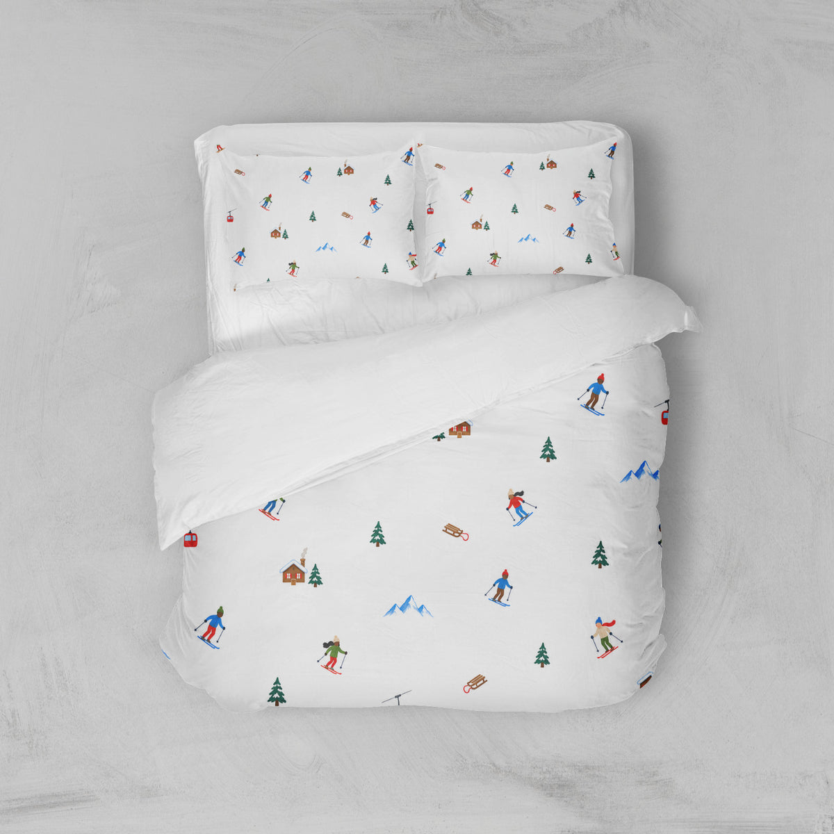 Housse de couette motif montagne