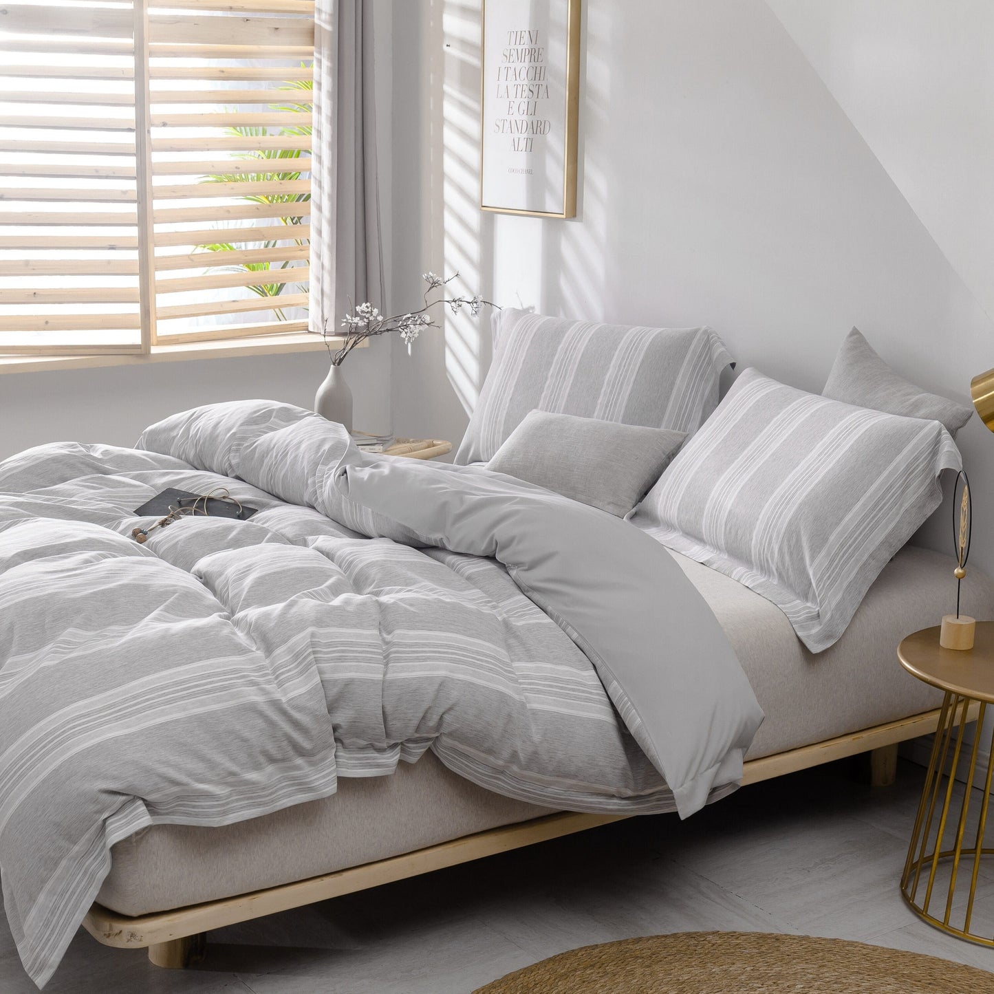 Housse de Couette 200x200 Grise