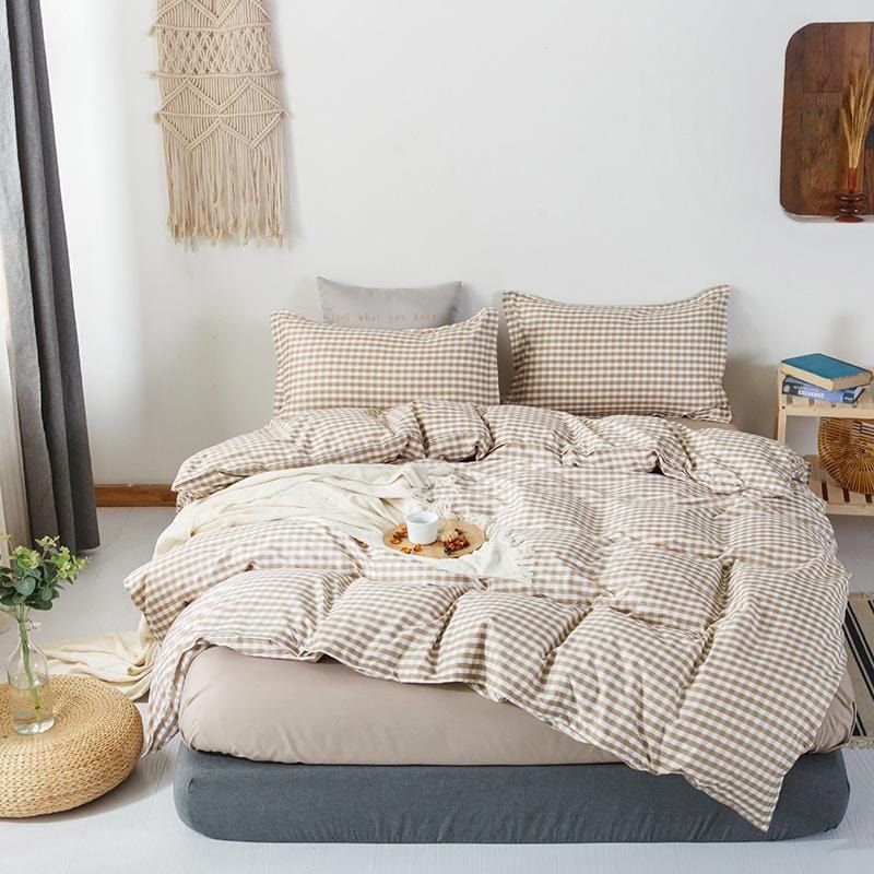 Housse de Couette 220x240 Beige Marron