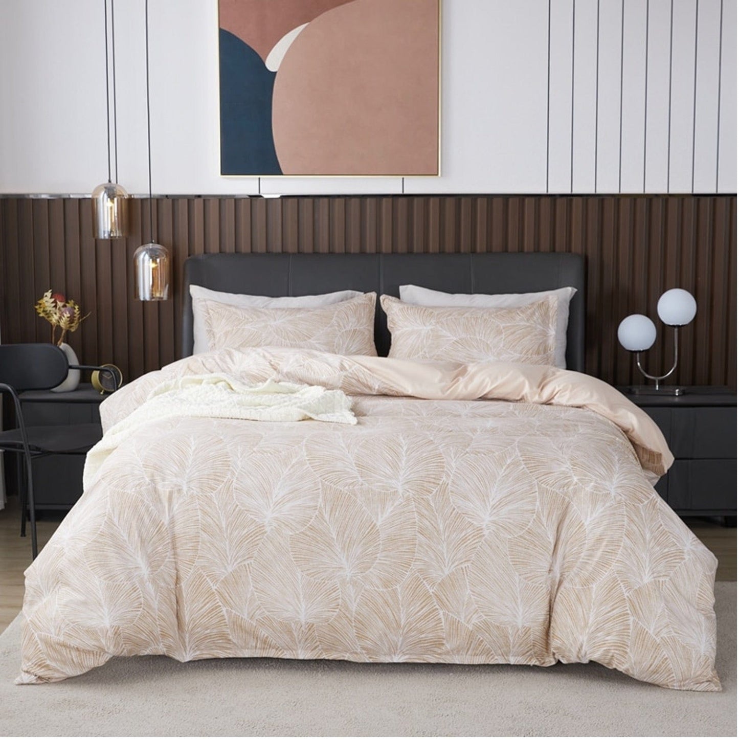 Housse de Couette Beige Motif