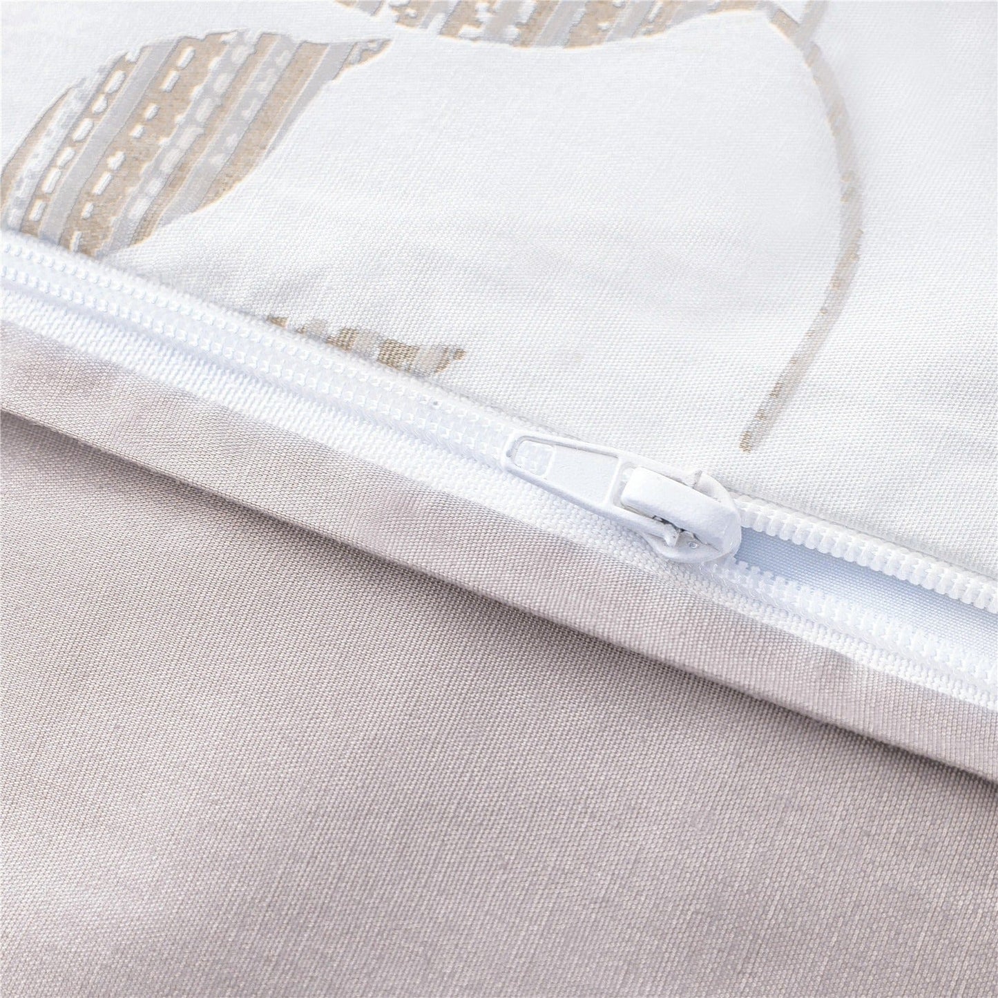 Housse de Couette Blanche et Beige