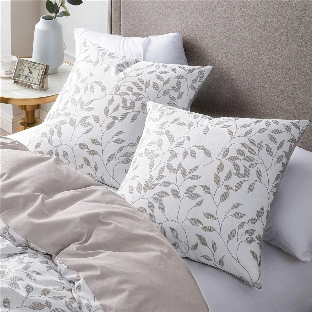 Housse de Couette Blanche et Beige