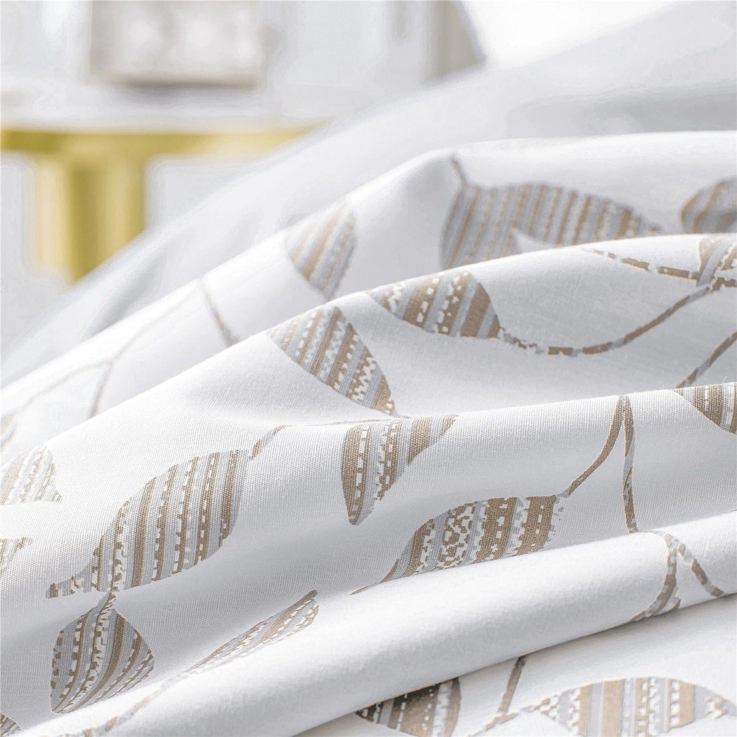 Housse de Couette Blanche et Beige