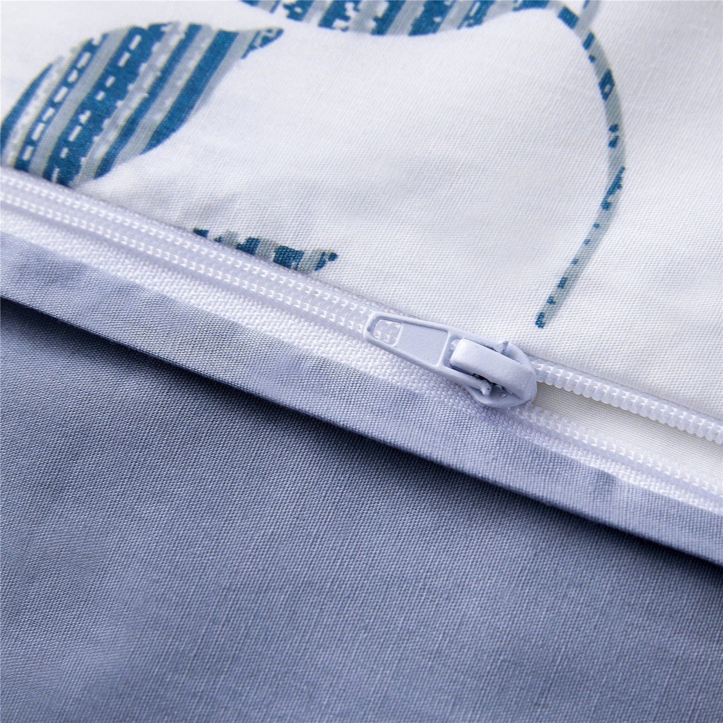 Housse de Couette Blanche et Bleu Marine