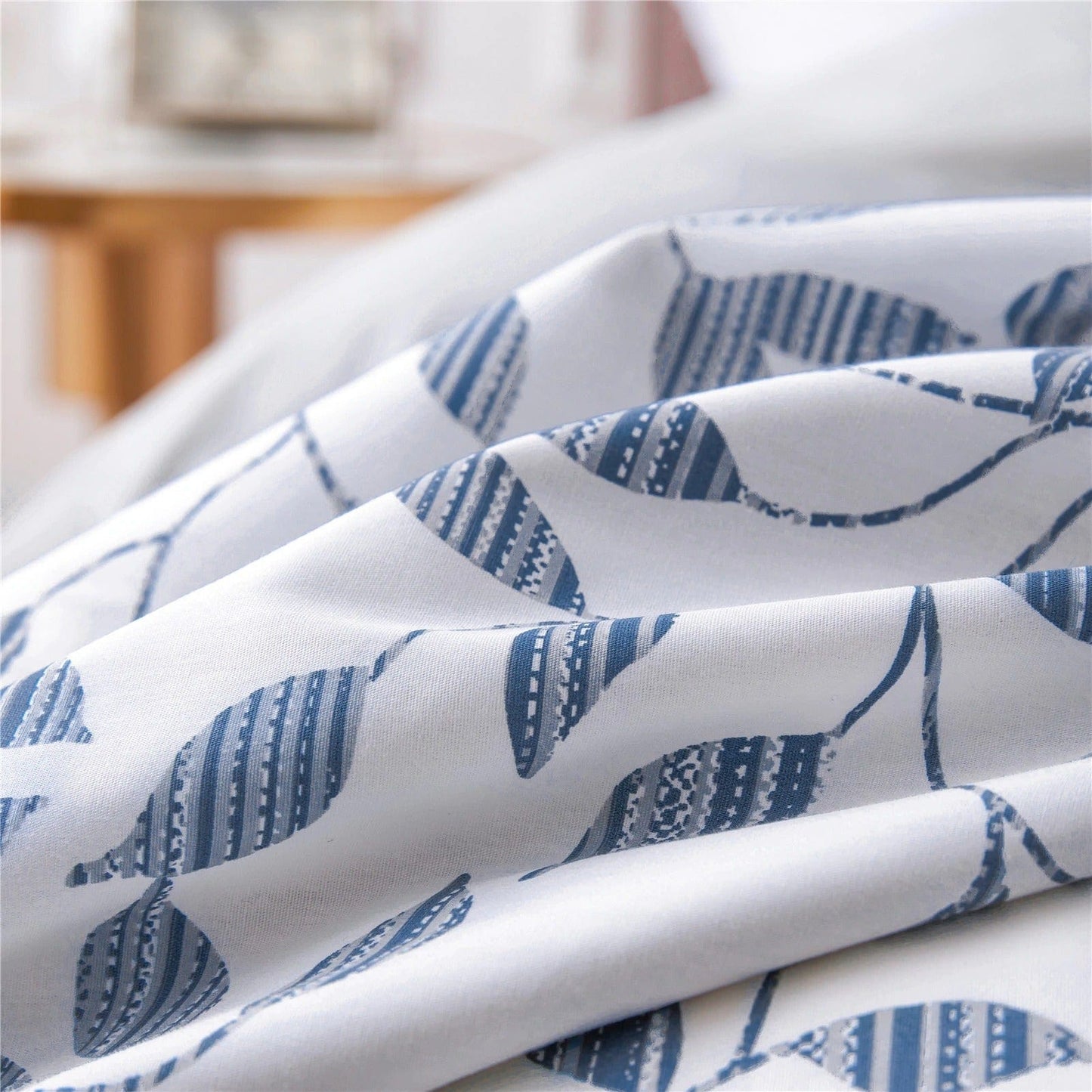 Housse de Couette Blanche et Bleu Marine