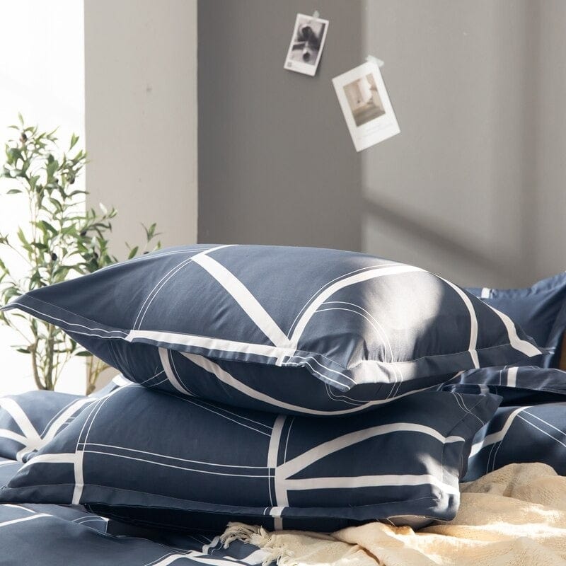 Housse de Couette Bleu Scandinave