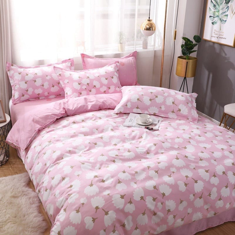 Housse de Couette Fleurie Rose