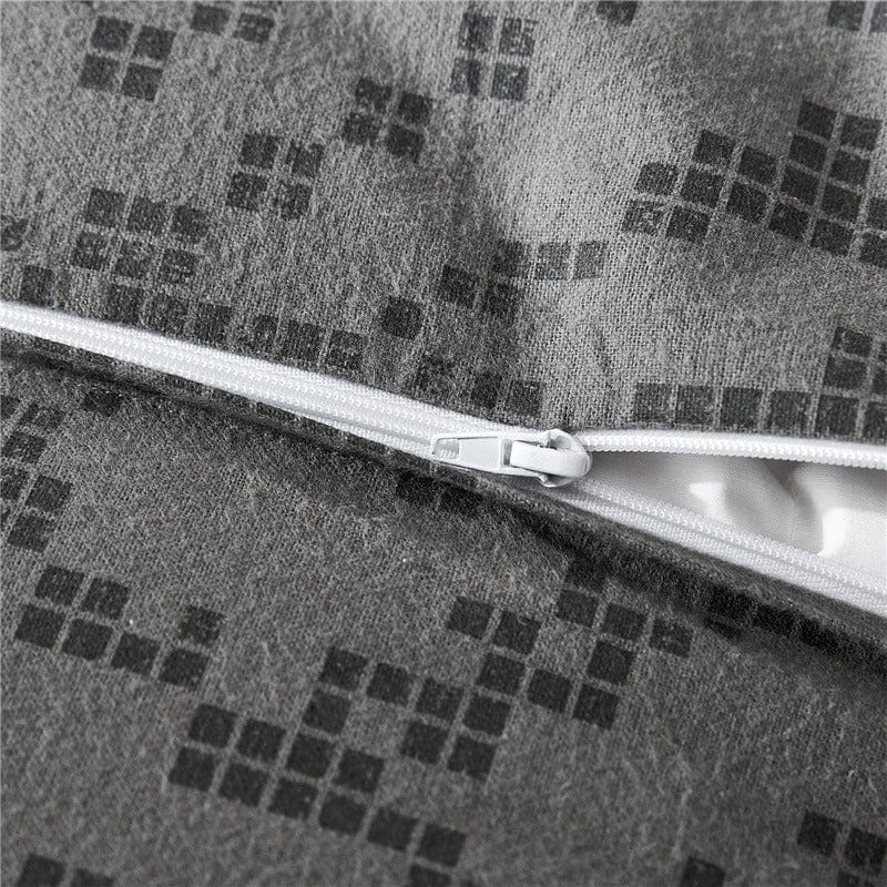 Housse de Couette Géométrique Gris