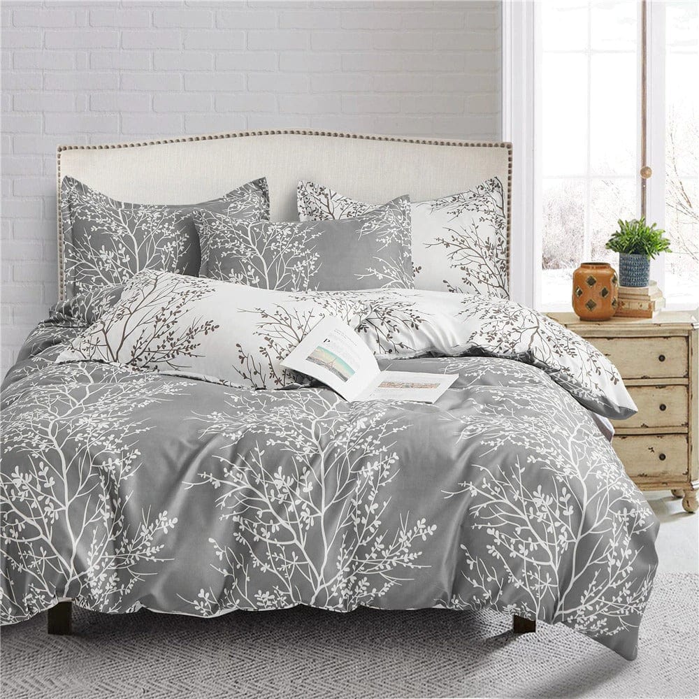 Housse de Couette Grise Motif