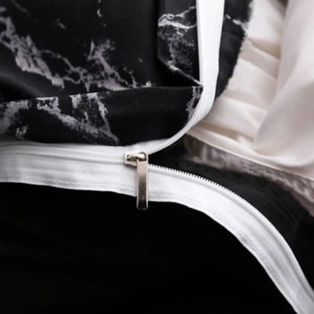 Housse de Couette Noir et Gris