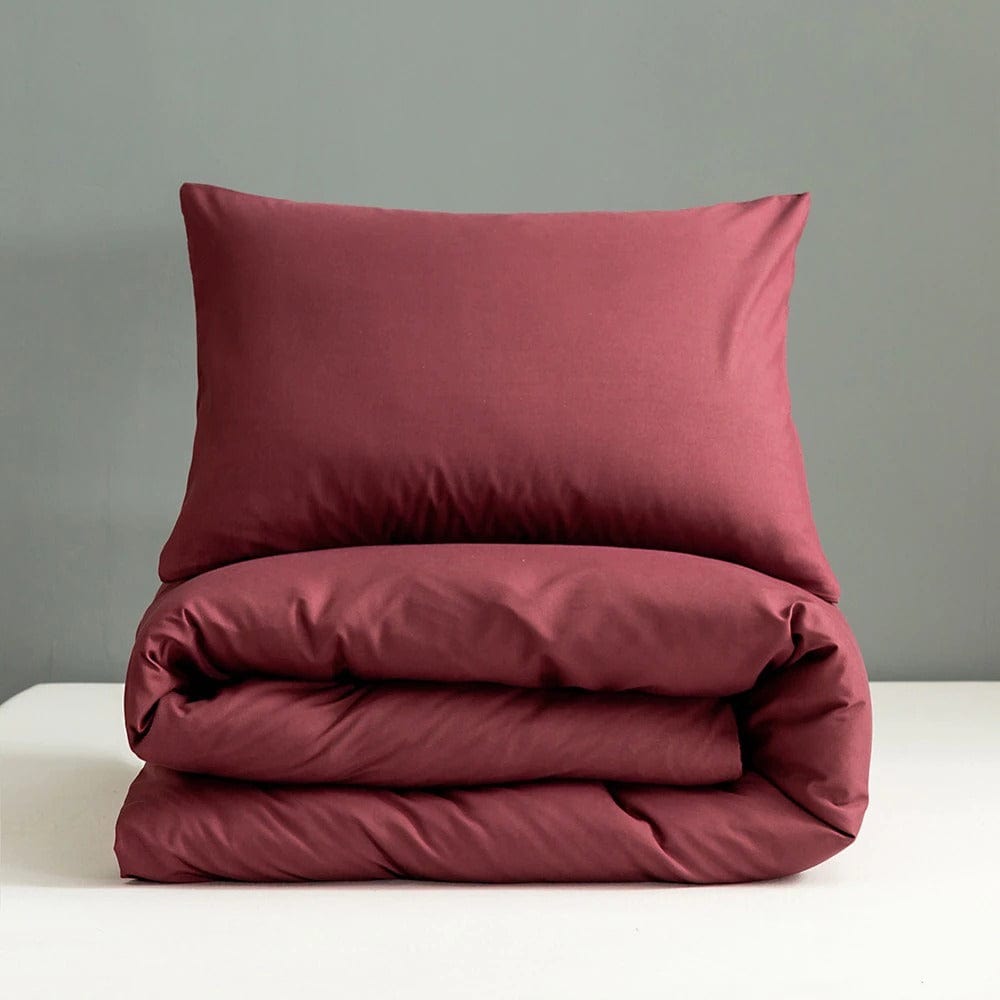 Housse de Couette Rouge Bordeaux