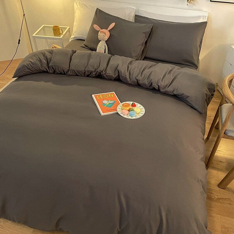 Housse de Couette Unie Grise