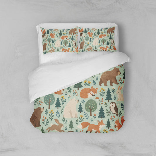 Housse de couette animaux de la forêt
