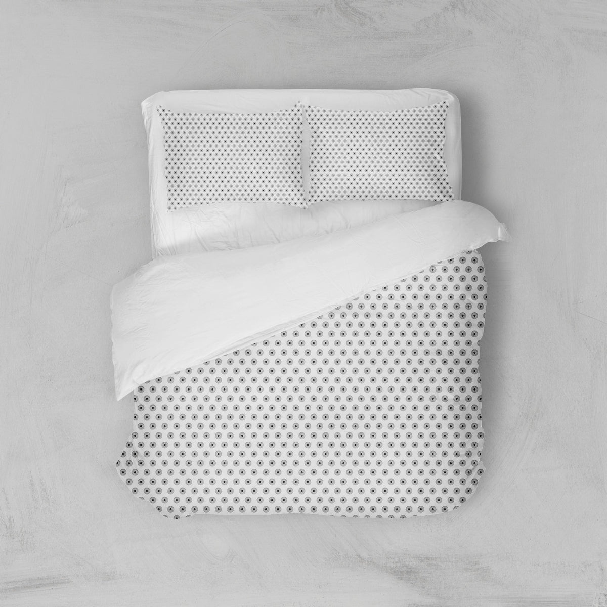 Housse de couette blanche et noire