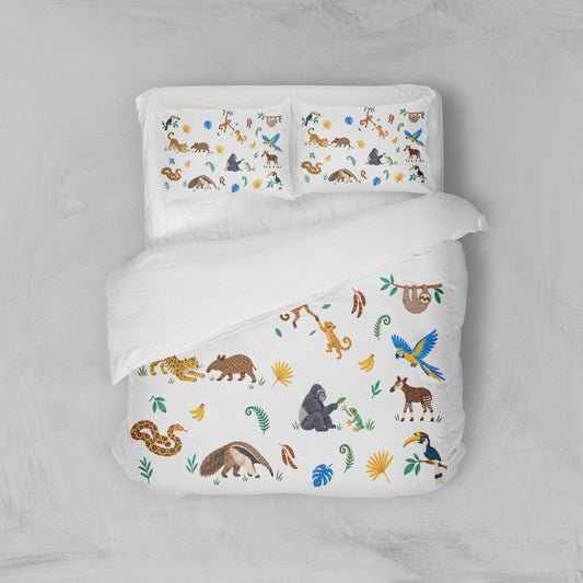 Housse de couette animaux jungle