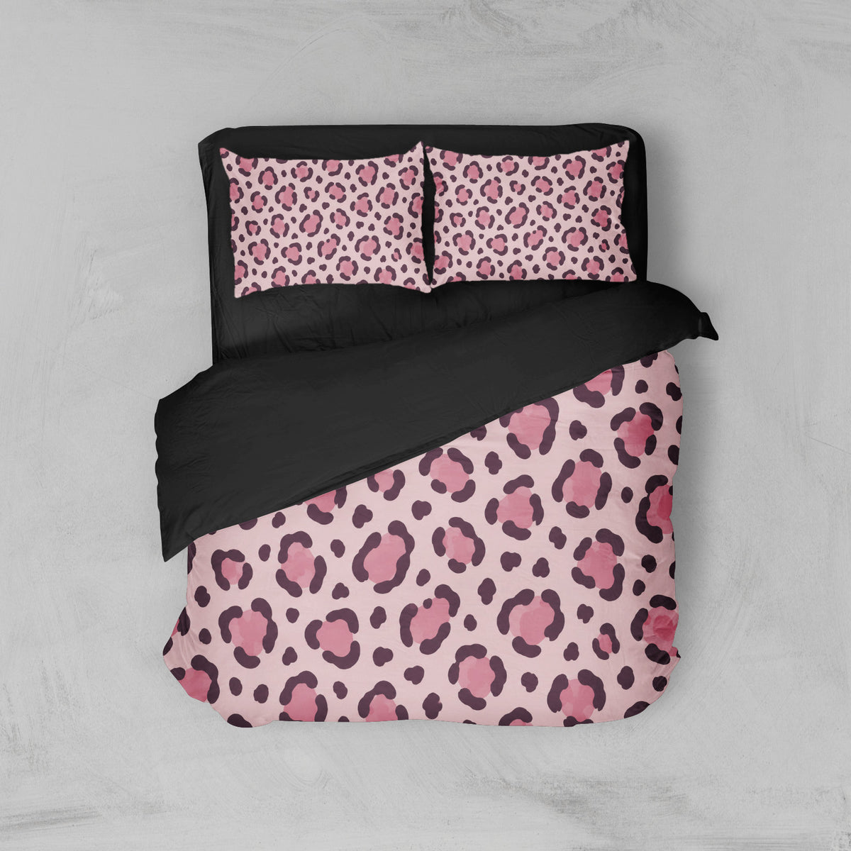 Housse de couette léopard rose
