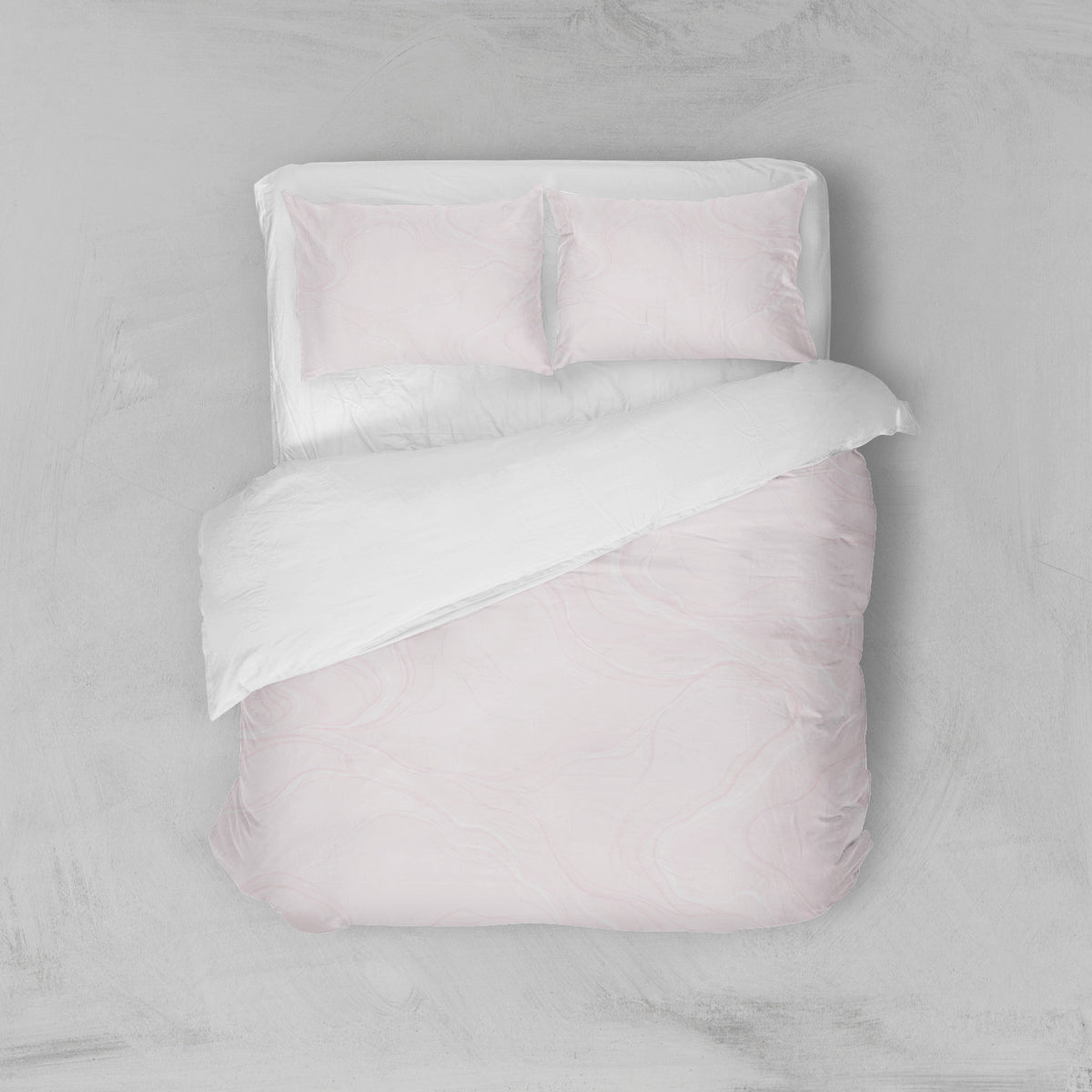 Housse de couette marbre rose