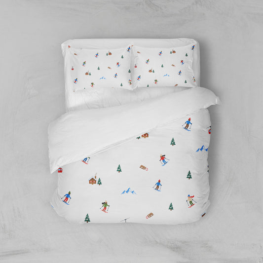 Housse de couette motif montagne