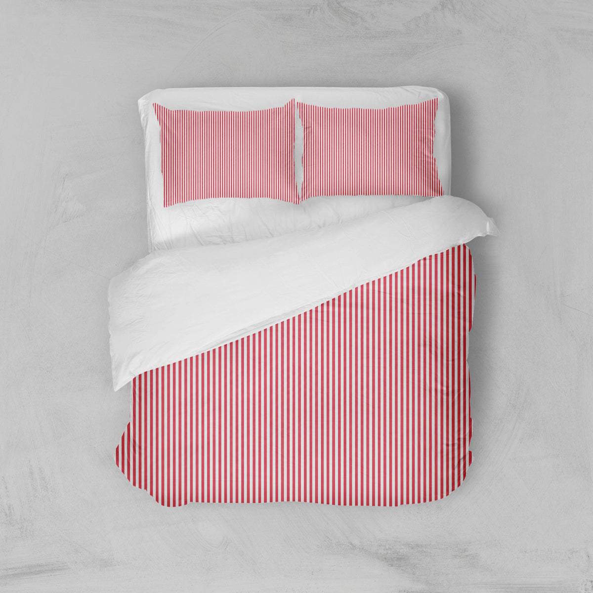 Housse de couette blanche et rouge