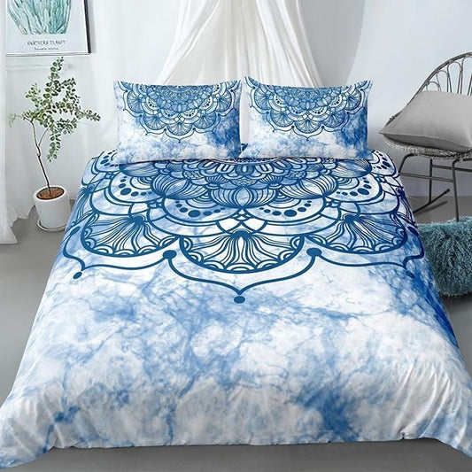 Housse de Couette Mandala Bleu