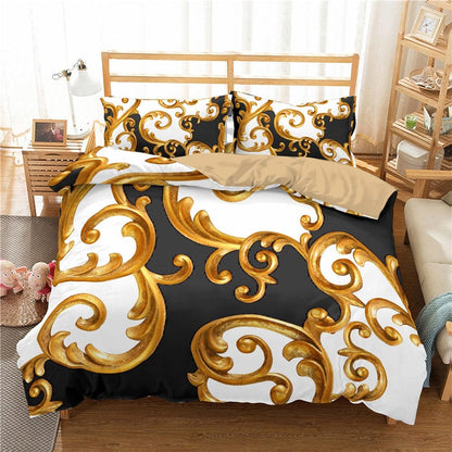 Housse de Couette Baroque Noir et Blanche