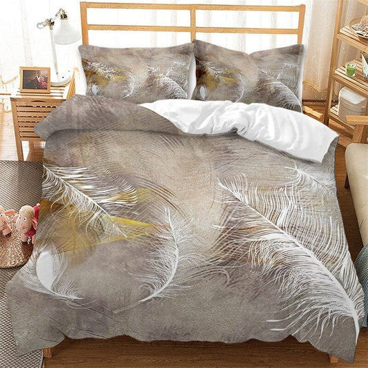 Housse de Couette Imprimé Plume