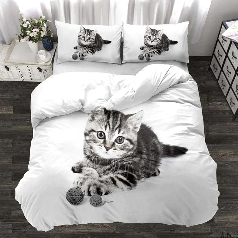 Housse de Couette 1 Personne Motif Chat