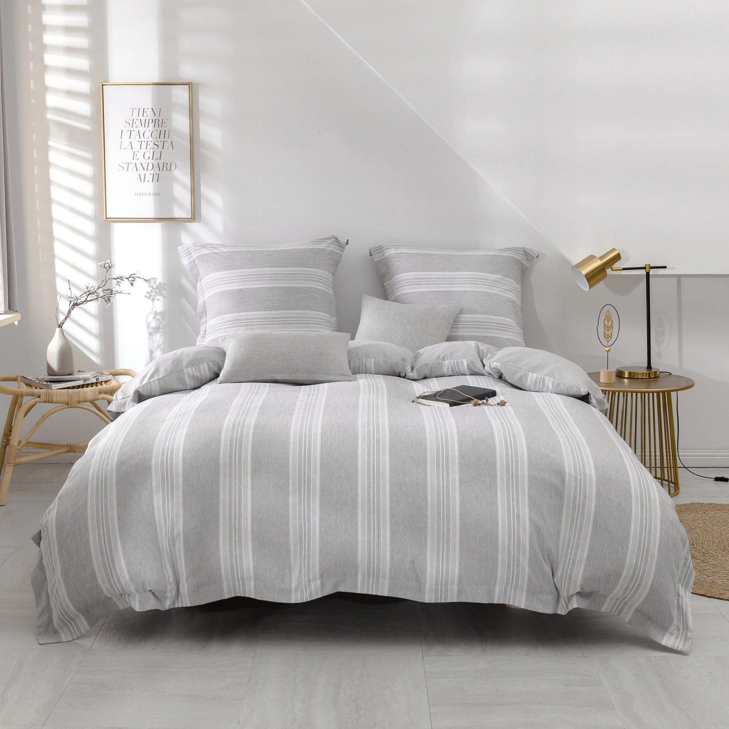 Housse de Couette 200x200 Grise 