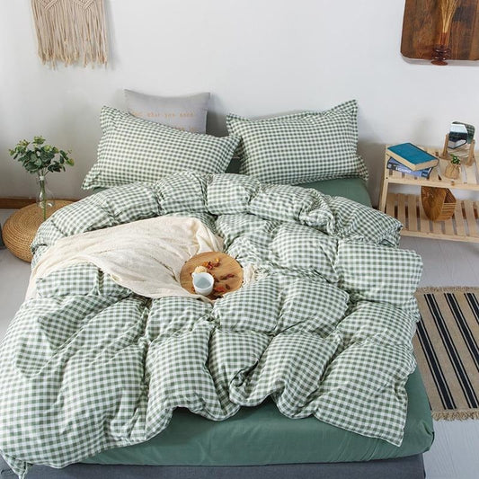 Housse de Couette Blanc Vert