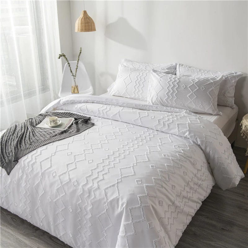 Housse de Couette Blanche Brodée