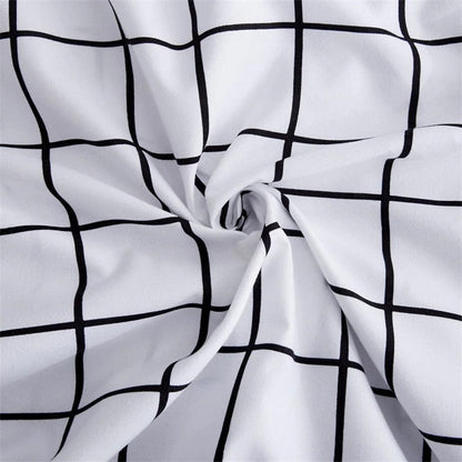 Housse de Couette Blanche Carreaux