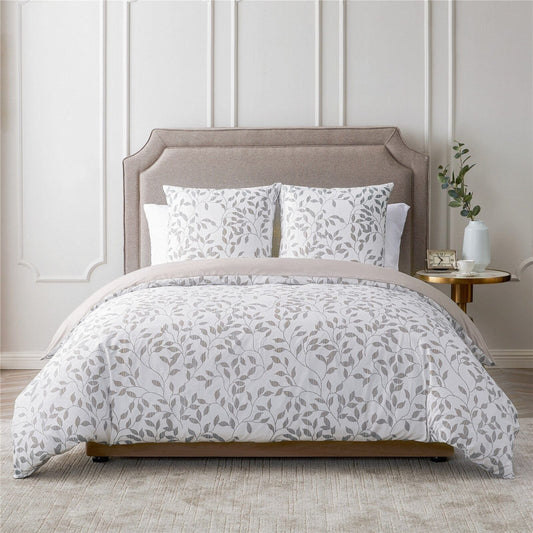 Housse de Couette Blanche et Beige