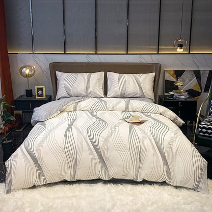 Housse de Couette Blanche et Noire