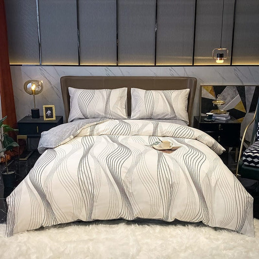 Housse de Couette Blanche et Noire