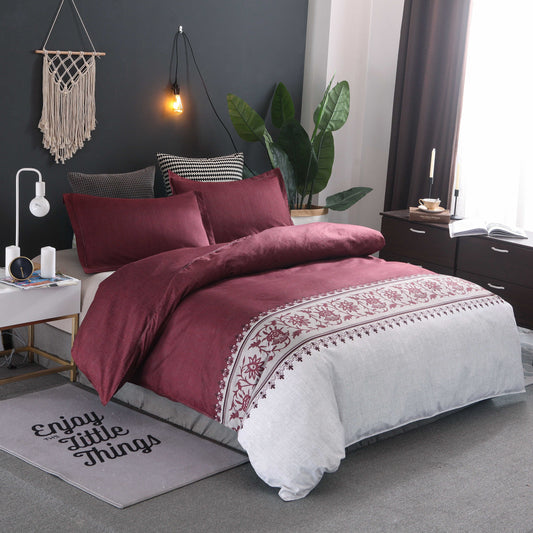 Housse de Couette Blanche et Rouge
