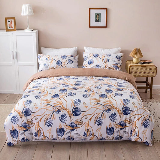Housse de Couette Blanche Fleurie