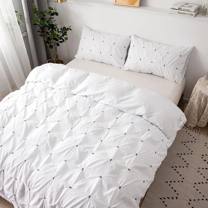 Housse de Couette Blanche Relief