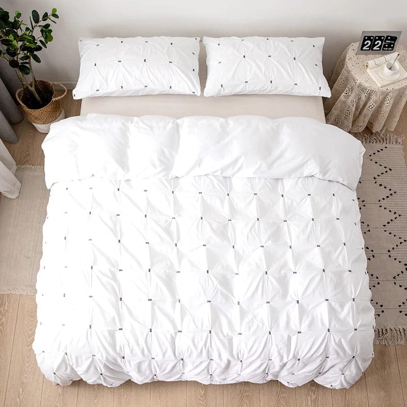Housse de Couette Blanche Relief