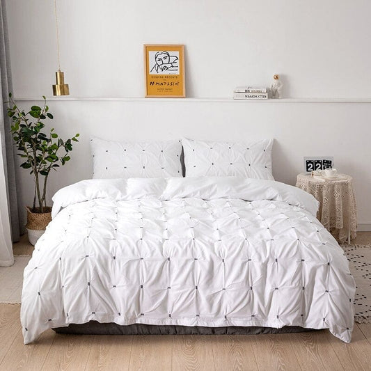 Housse de Couette Blanche Relief
