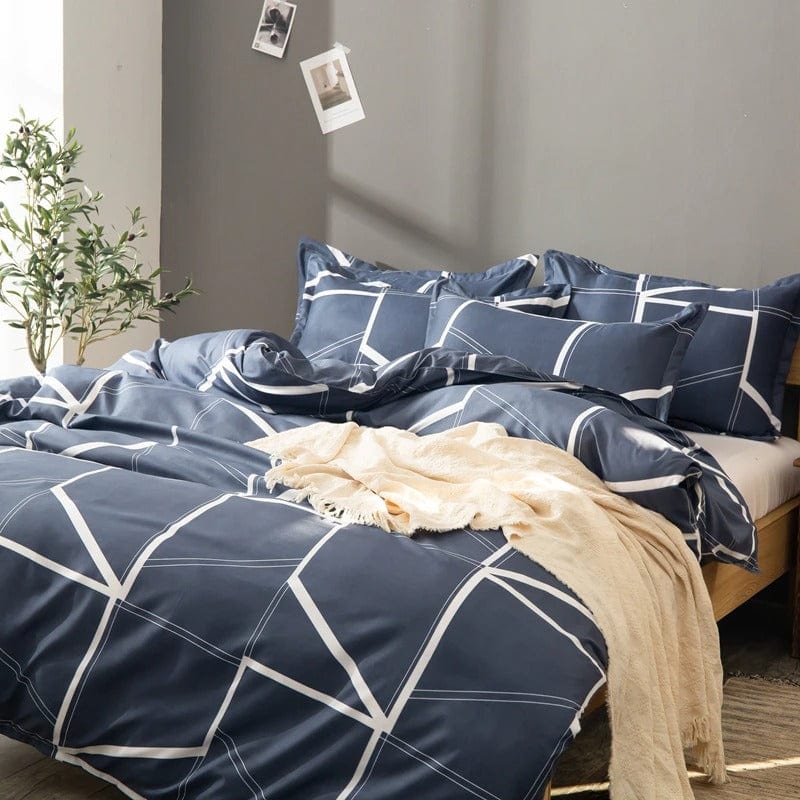 Housse de Couette Bleu Scandinave | Housse de Lit