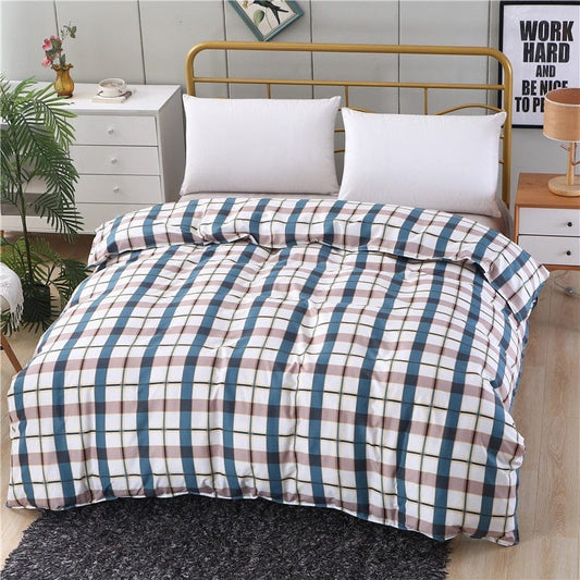 Housse de Couette Carreaux Bleu