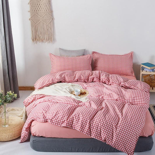 Housse de Couette Carreaux Rouge et Blanc