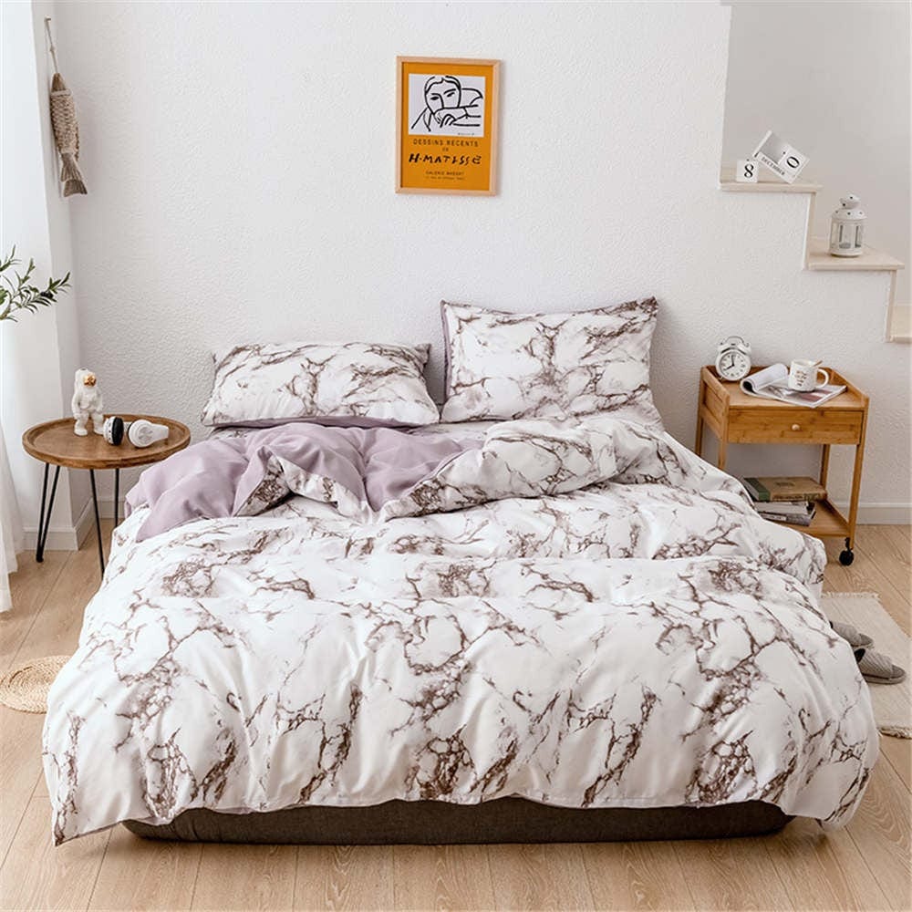 Housse de Couette Effet Marbre