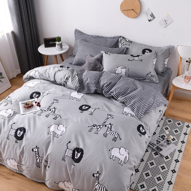 Housse de Couette Enfant Gris