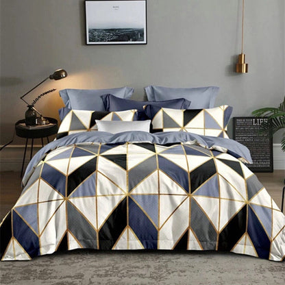 Housse de Couette Géométrique Bleu
