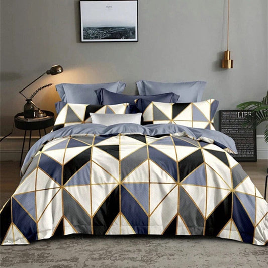 Housse de Couette Géométrique Bleu