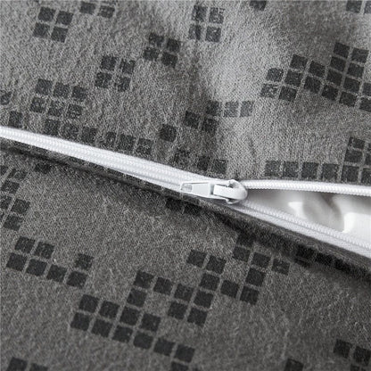 Housse de Couette Géométrique Gris