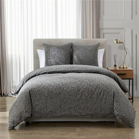 Housse de Couette Géométrique Gris