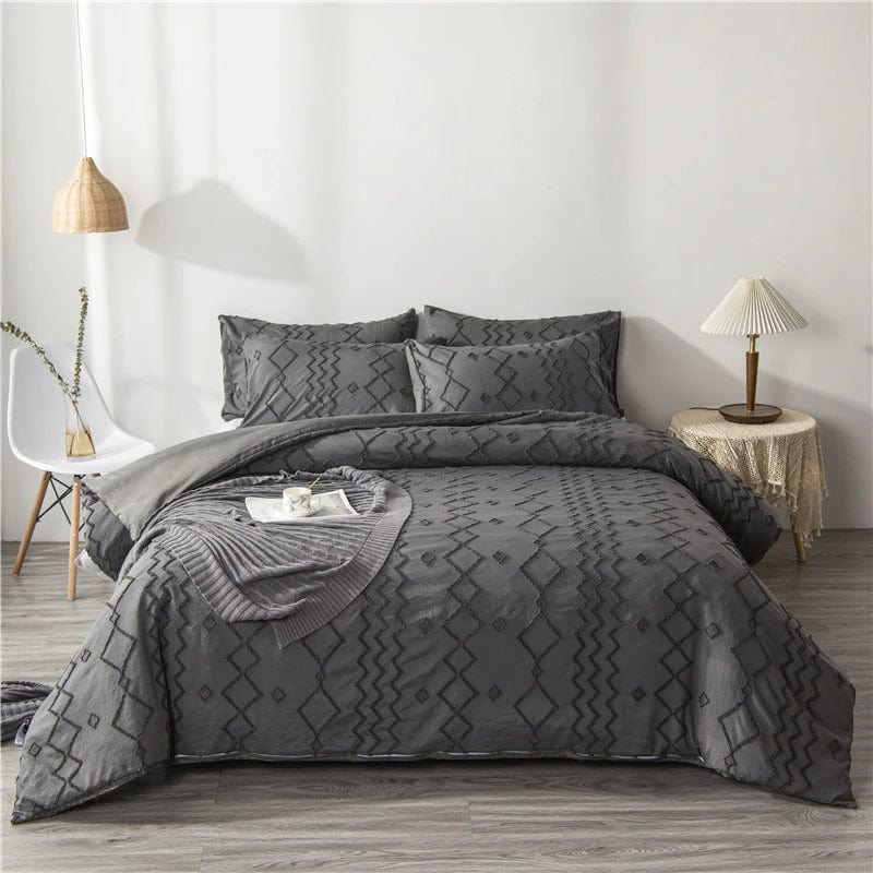 Housse de Couette Gris Anthracite